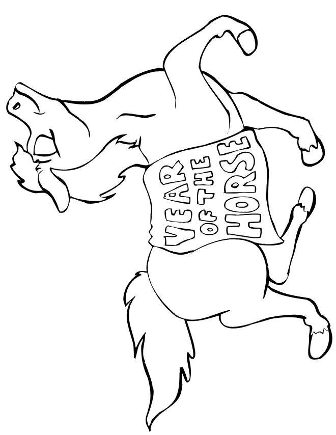 free horse coloring page: year of the horse