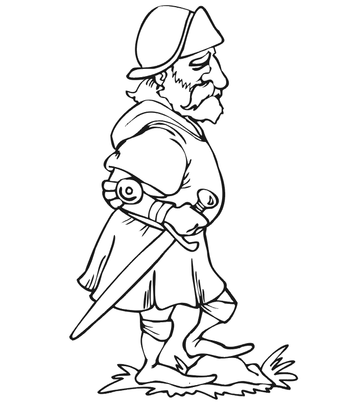Knight Coloring Page: Regal knight