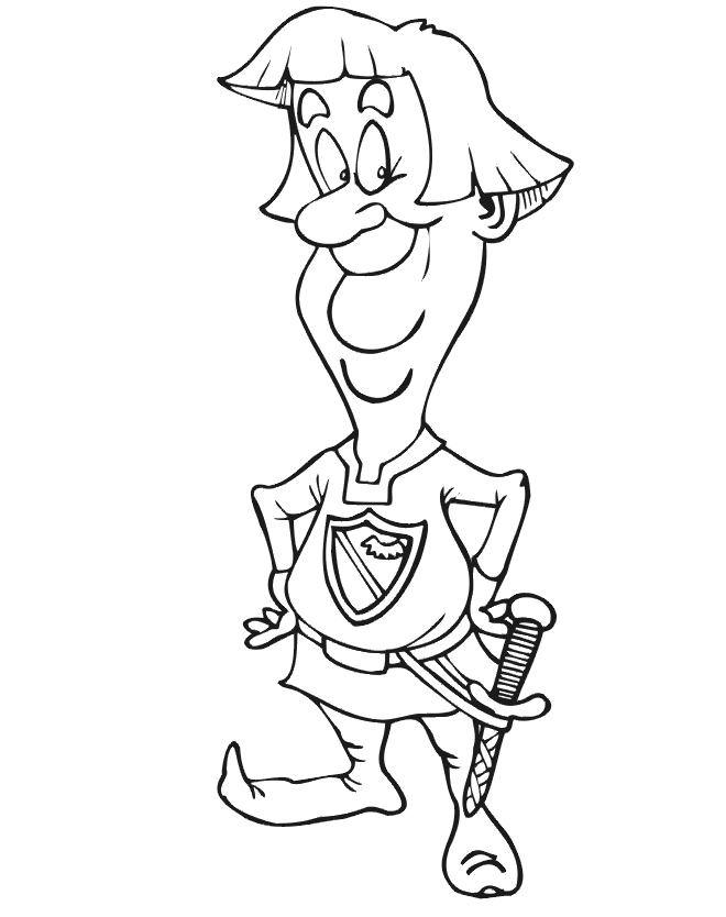 Knight Coloring Page: knight standing