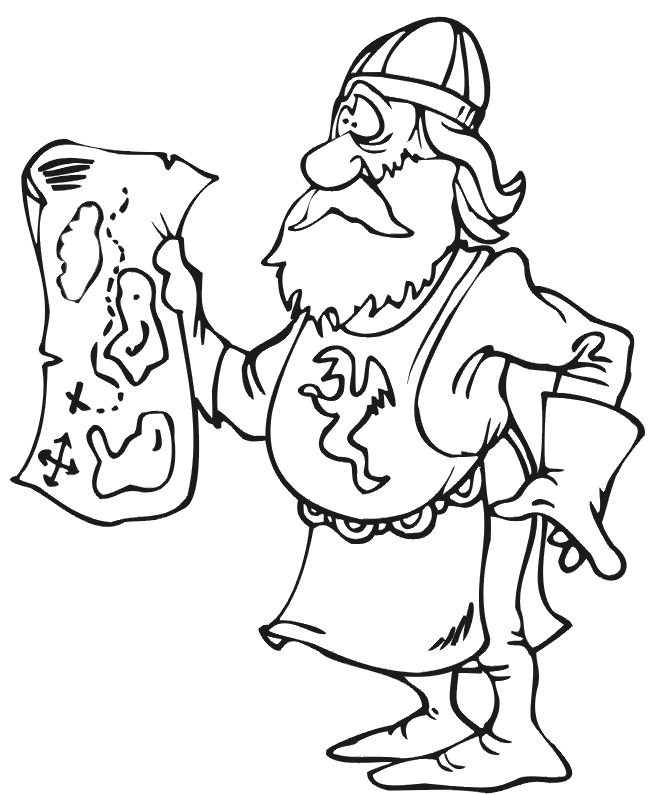 Knight Coloring Page: knight holding map