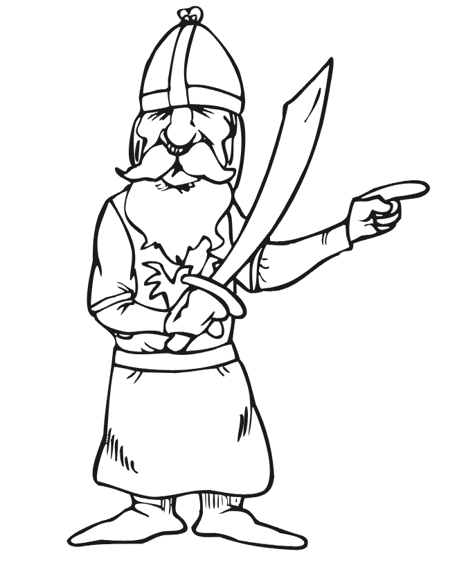 Knight Coloring Page: knight holding a sword