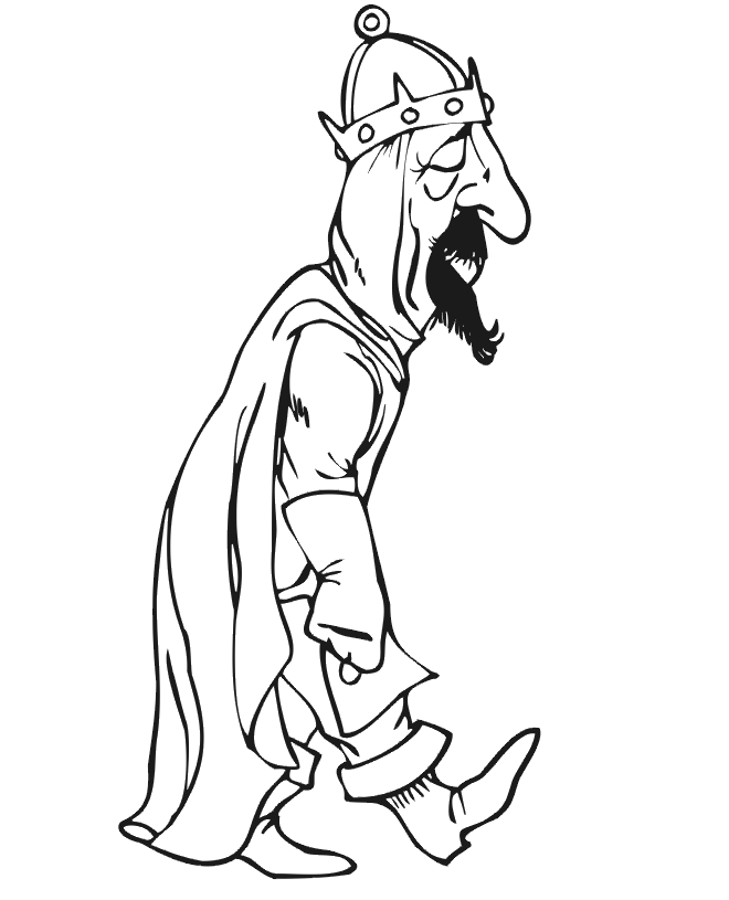 Knight Coloring Page: tired knight