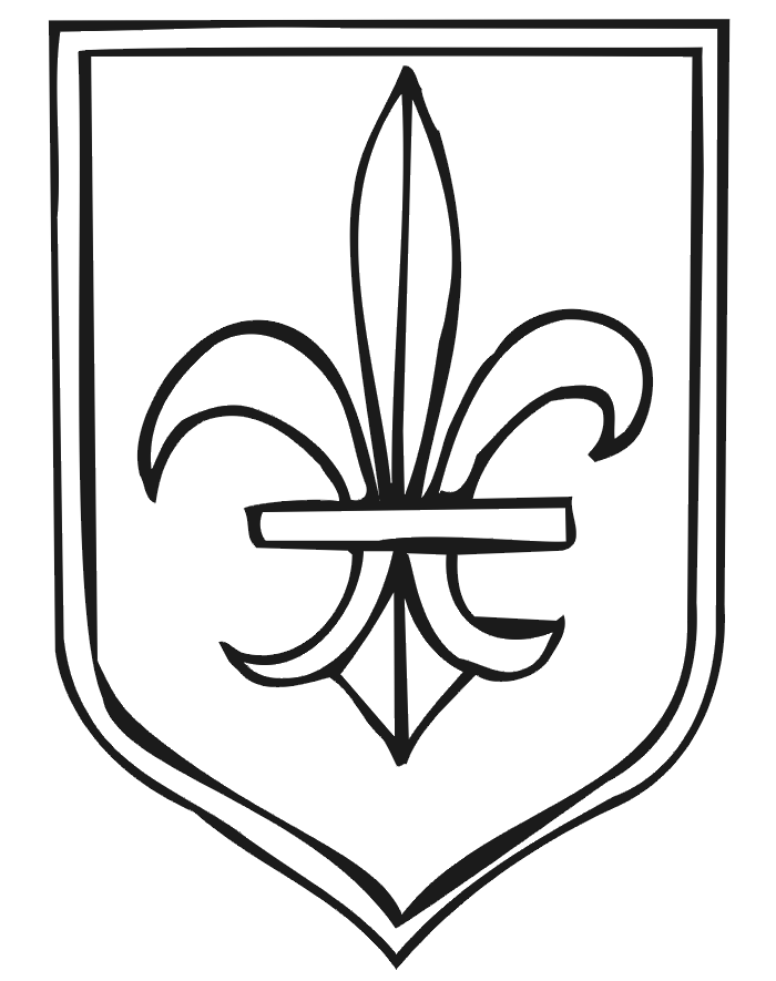 Coat of Arms coloring page with fleur-de-lis.