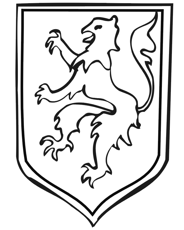 Coat of Arms coloring page with a griffin.