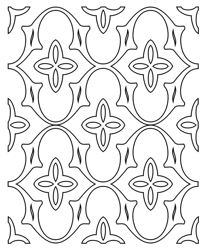Medieval pattern coloring page.