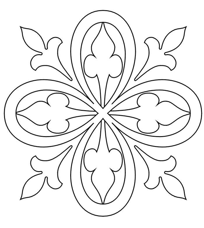 Medieval pattern coloring page.