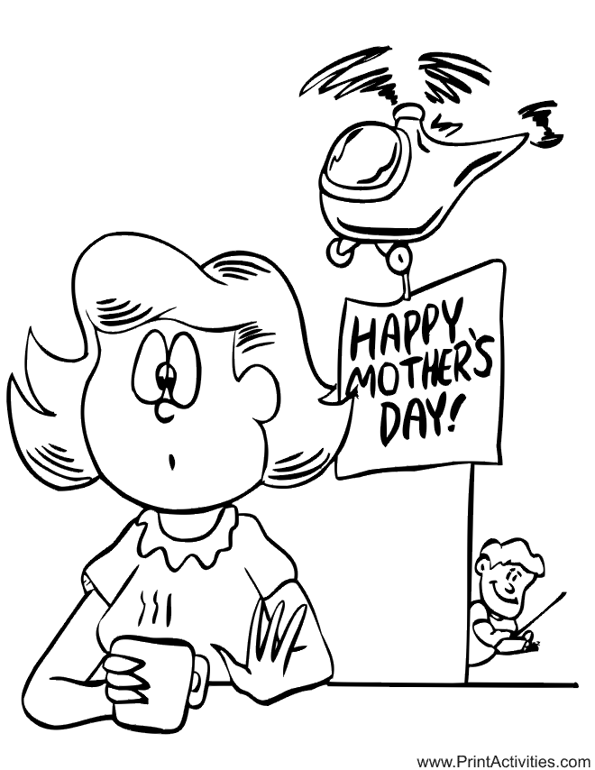 mother's day surprise coloring page