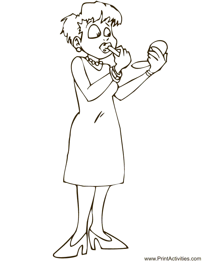 Mom's getting ready to go out on Mother's Day coloring page