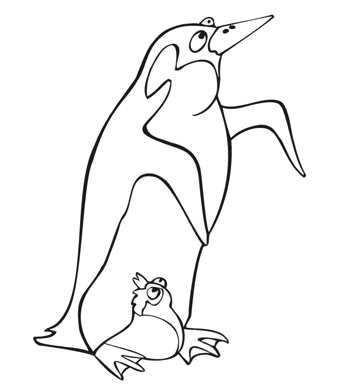 Penguin & Chick coloring page