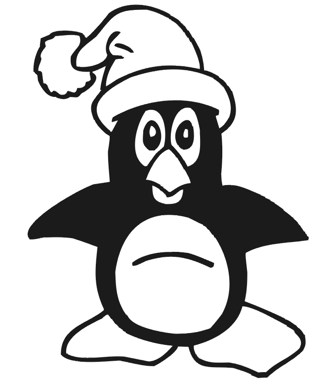 Santa Penguin coloring page