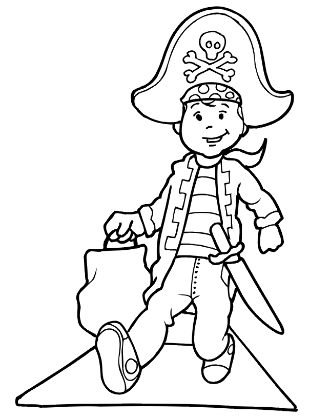 Pirate coloring page: halloween costume