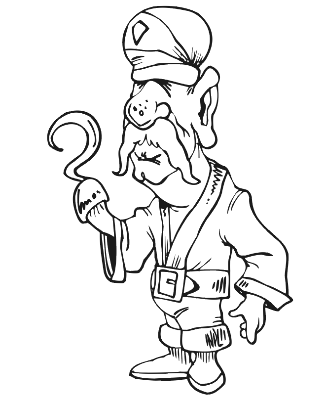 Pirate Ship coloring page: hook for hand
