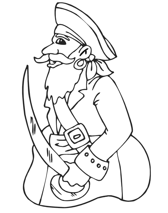 Pirate coloring page: pirate captain
