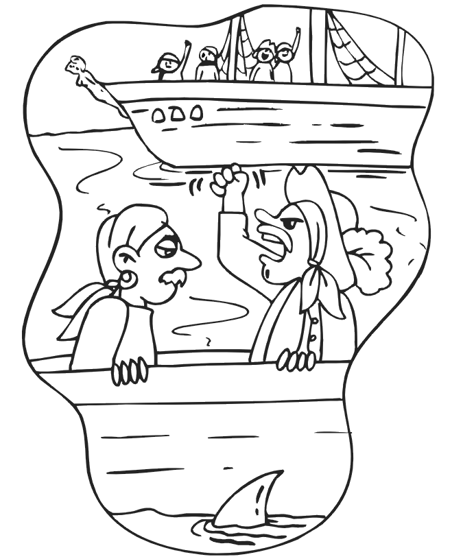 Pirate coloring page: mutiny