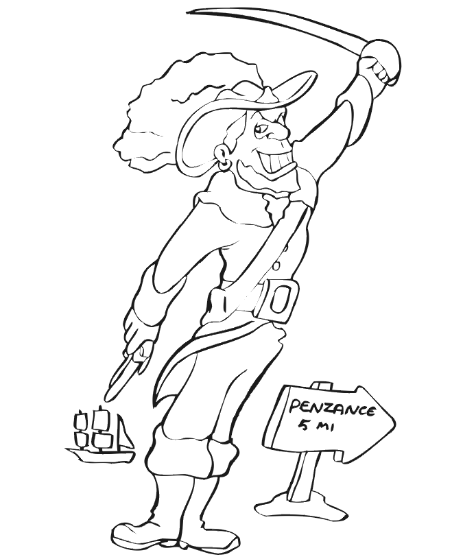 Pirate coloring page: pirate of Penzance