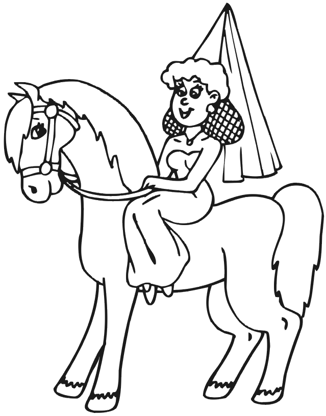 princess and pony coloring pages - photo #4