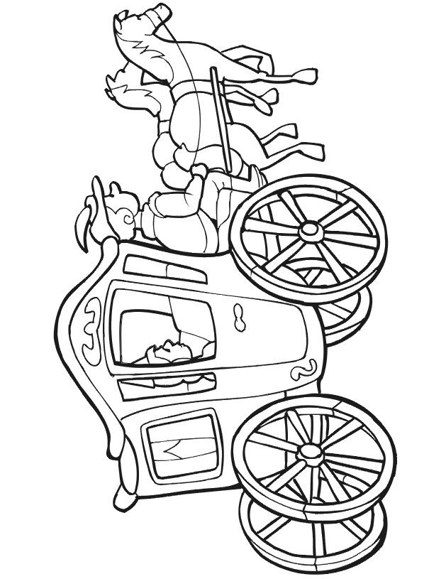 Princess coloring page: Riding in Carriage
