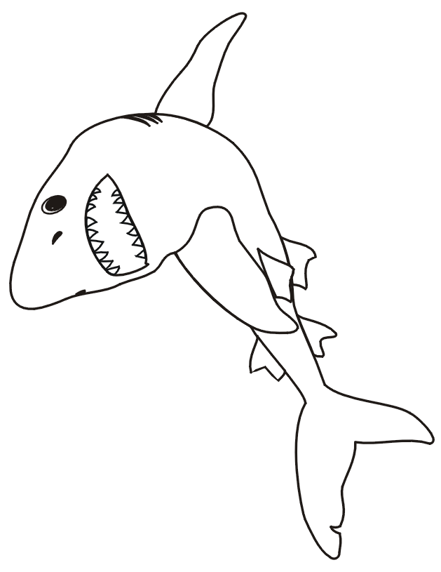 Shark coloring page - jaws open