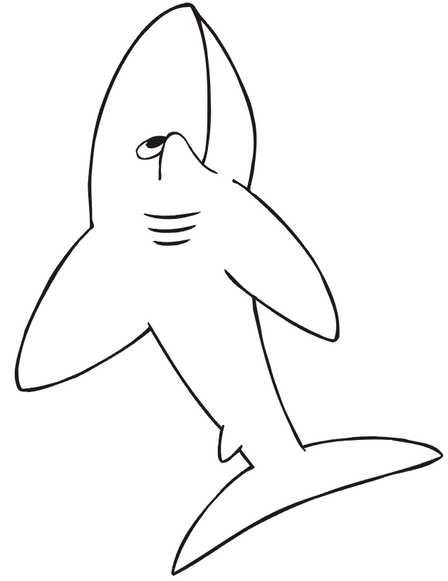 Side view of shark - coloring page