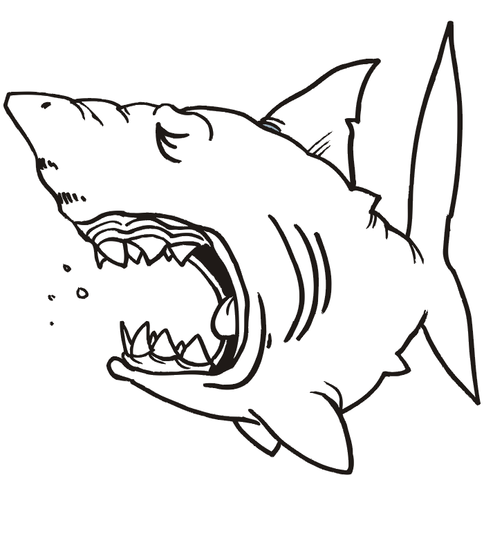 Tired shark - coloring page