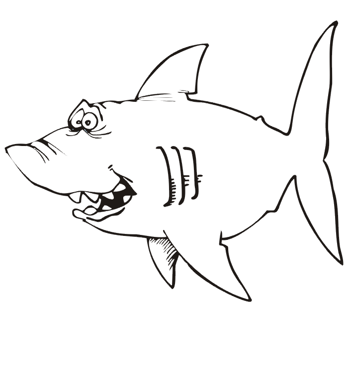Shark coloring page - side view