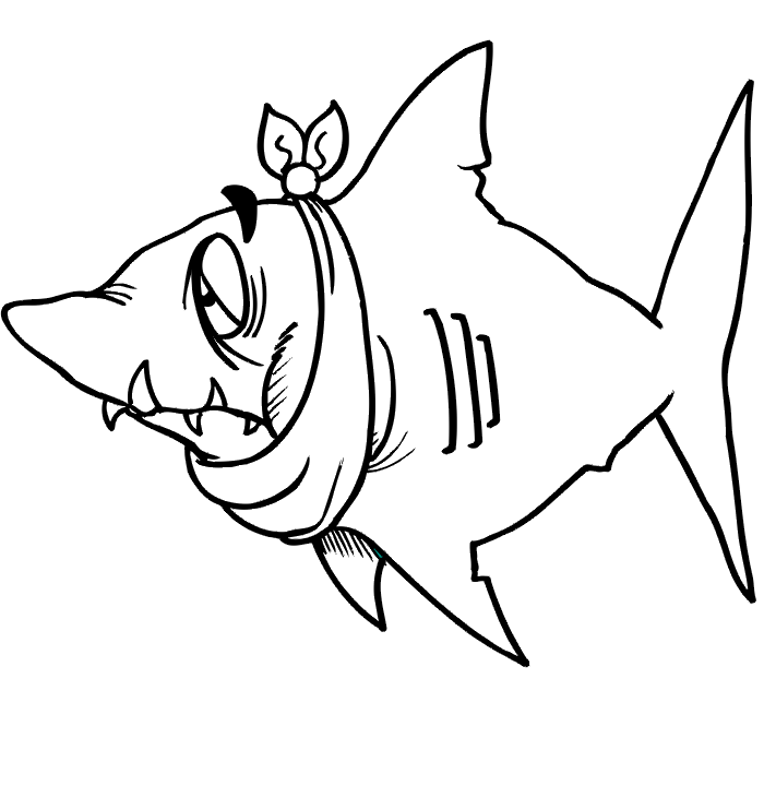 Shark coloring page - shark with toothache