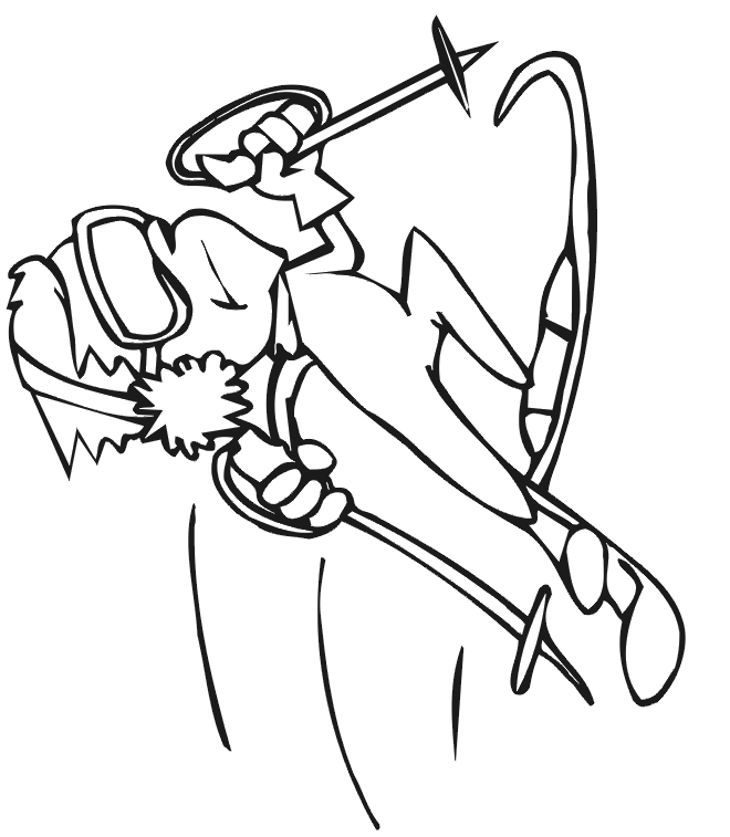Skiing Coloring Page: Cross Country Skier