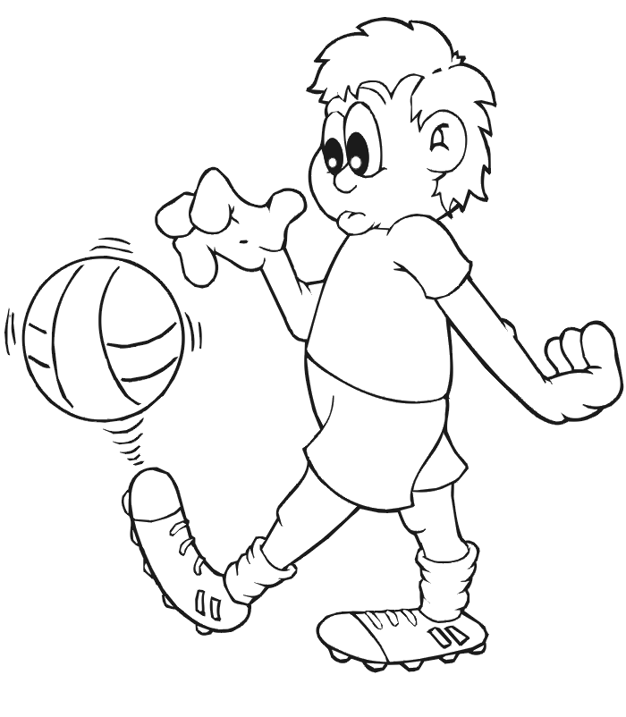 Soccer coloring page: Boy doing tricks with ball