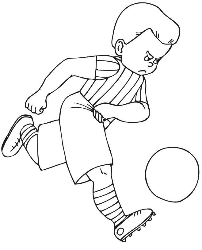 Soccer coloring page: Serious player