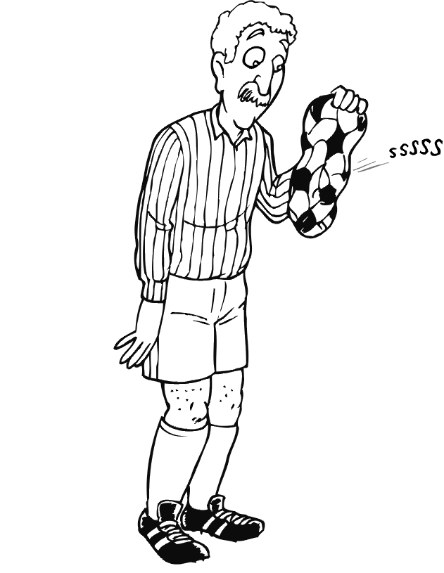 Soccer coloring page: flat ball
