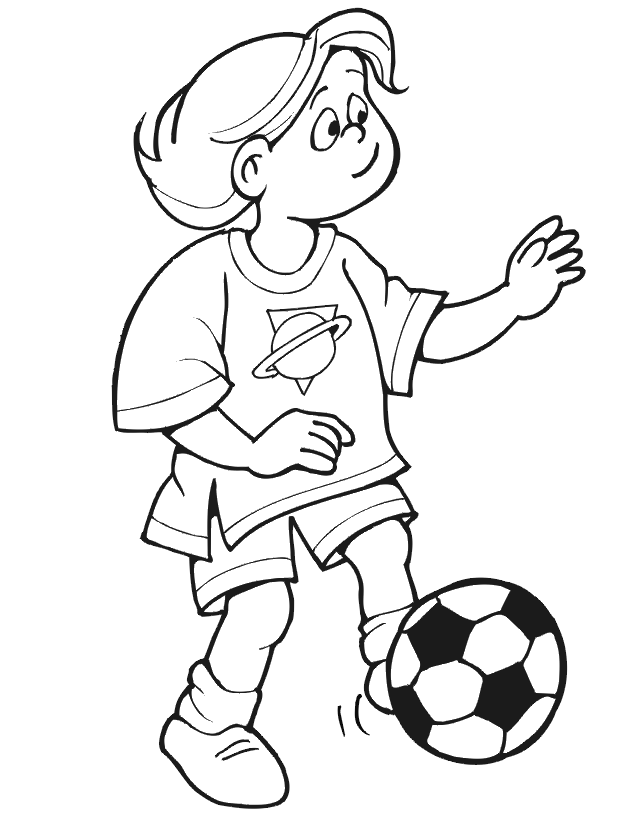 Soccer coloring page: Girl playing soccer
