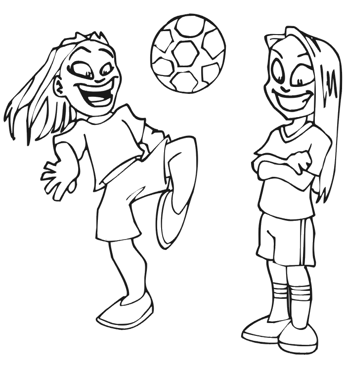 Girl Soccer Player coloring page