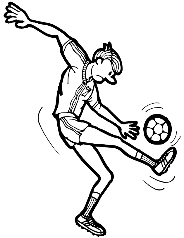 Soccer coloring page: Tall player