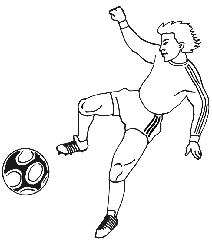 Soccer coloring page: Man soccer player