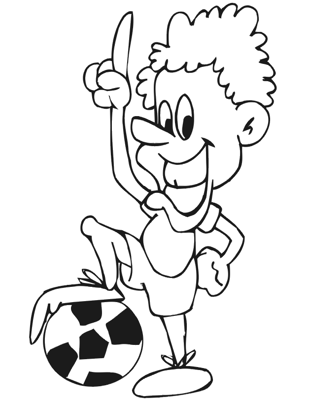 Soccer coloring page: Happy soccer player