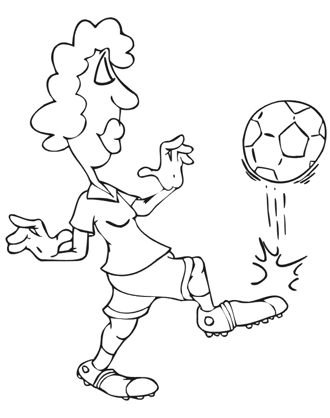 Soccer coloring page: Happy woman player