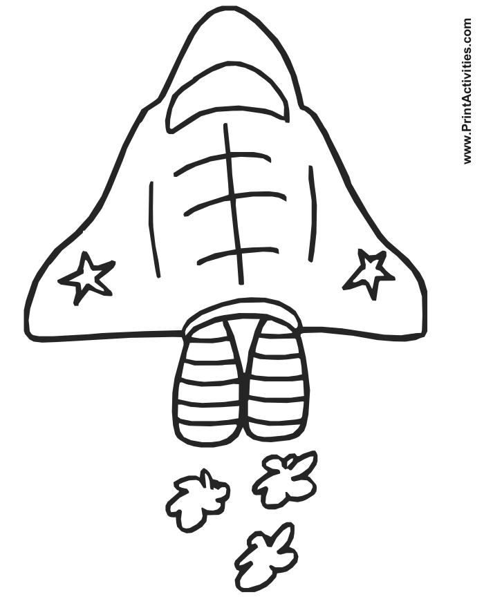 Spaceship coloring page of a launching space shuttle