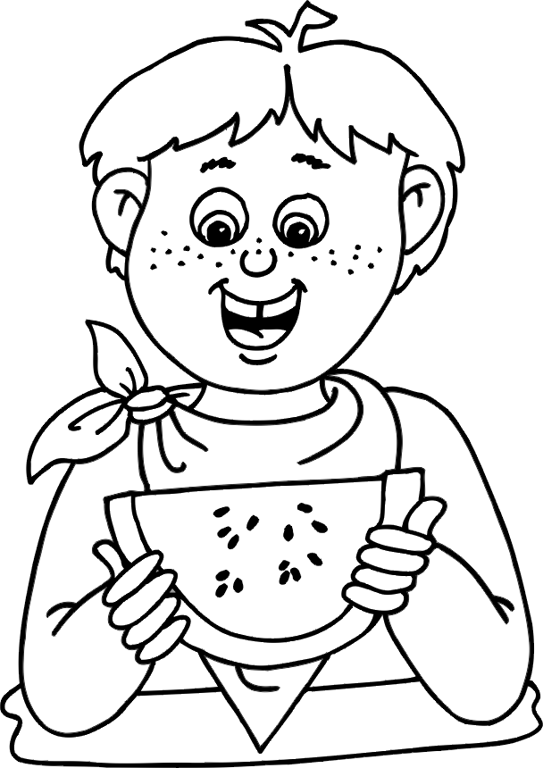 Watermelon Coloring Page - coloring sheet for summer