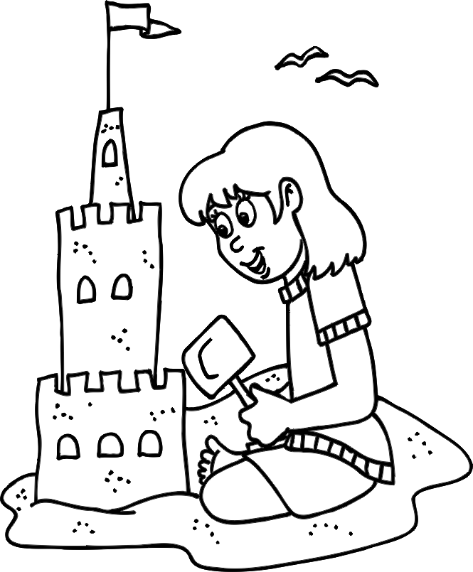 Printable Beach Coloring Pages - coloring sheet for summer