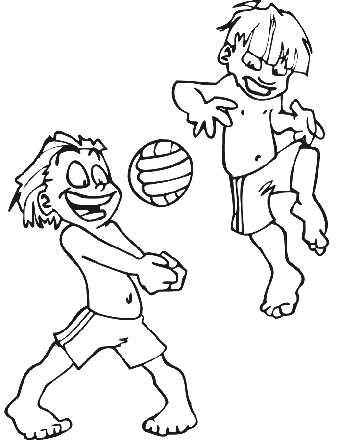 Beach volleyball coloring page