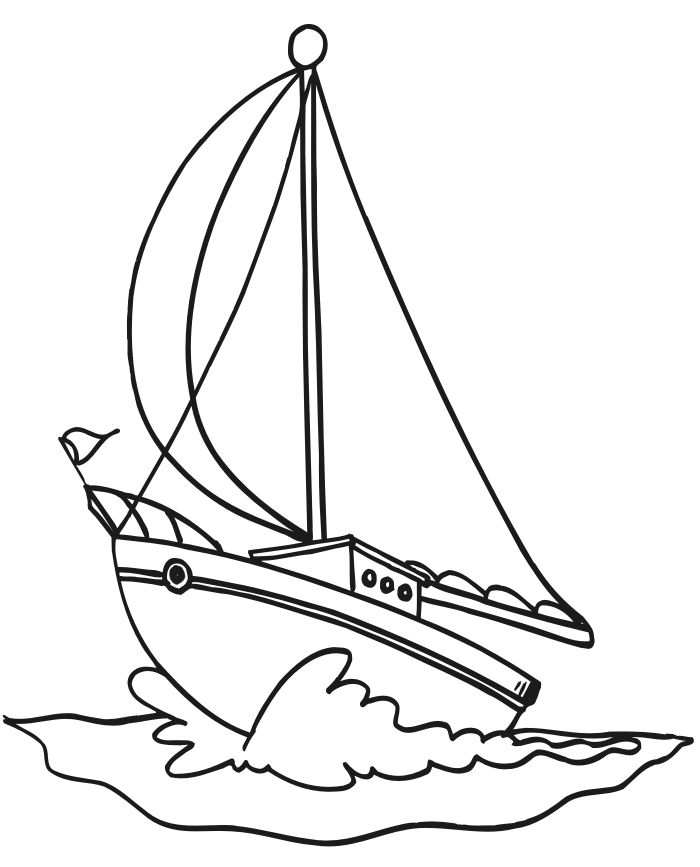 Sailboat coloring page.