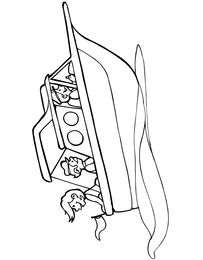 Speedboat coloring page.