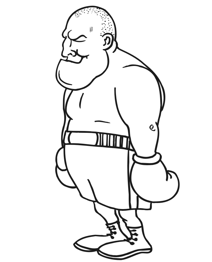 Summer Olympics coloring page of a boxer