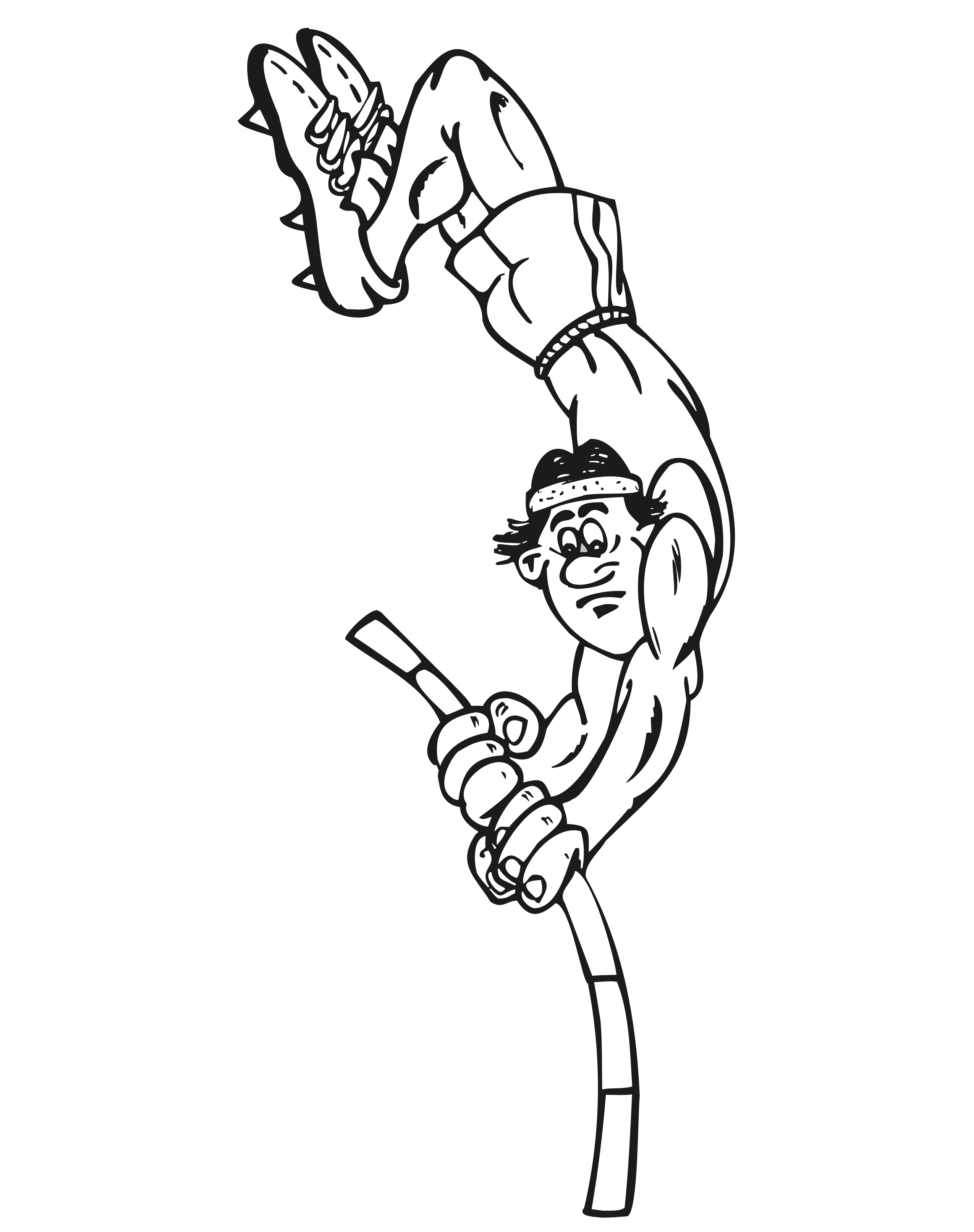 Summer Olympics coloring page of a pole vaulter