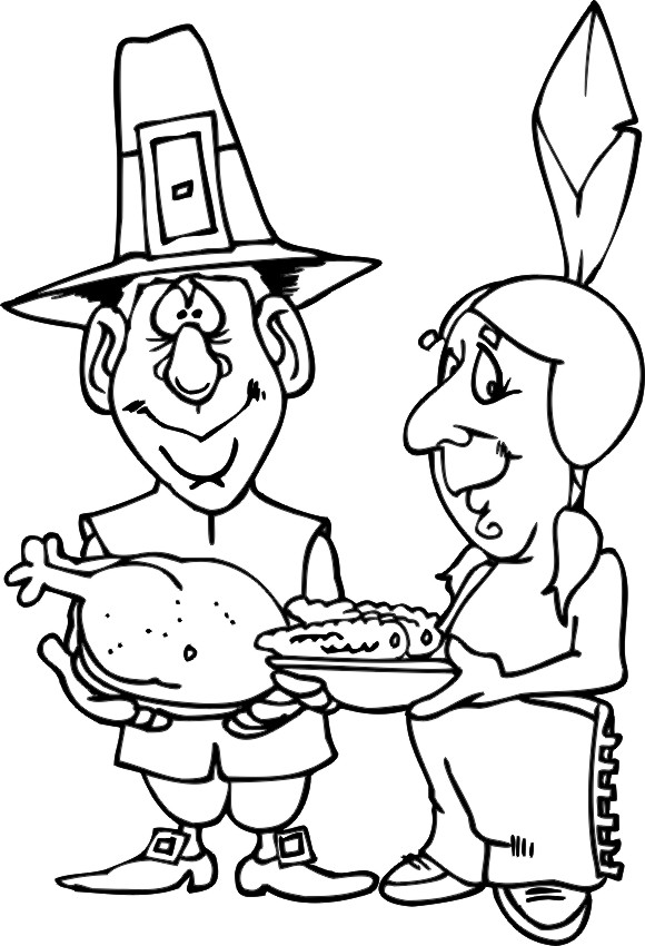 thanksgiving indian coloring pages printable - photo #11