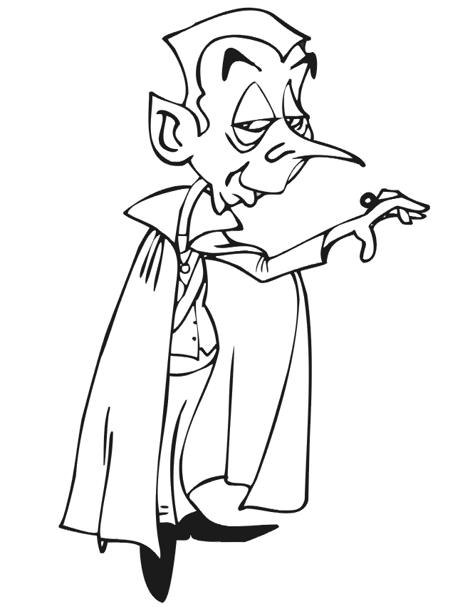 Count Dracula vampire coloring page