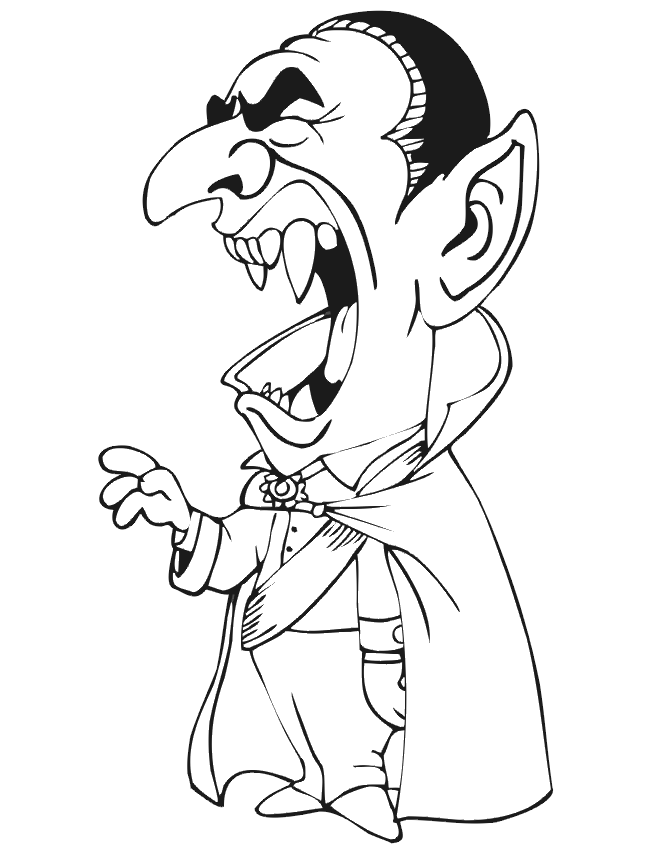 Count Dracula vampire coloring page