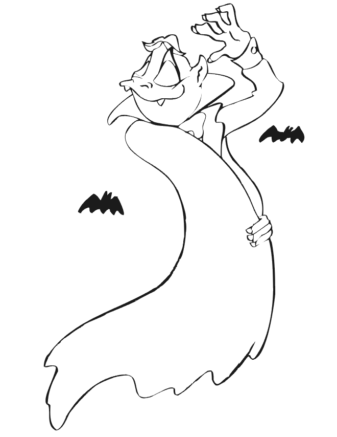Dancing vampire coloring page