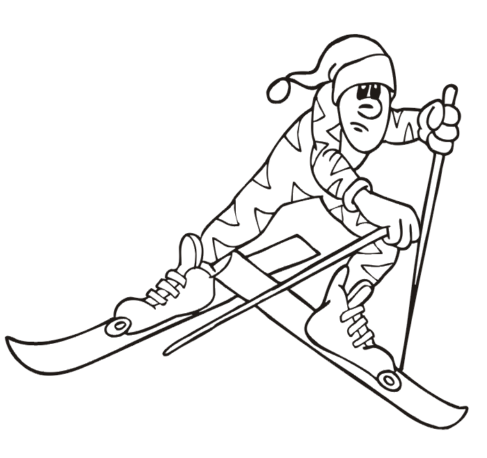 Winter Olympics Coloring Page - cross country skier