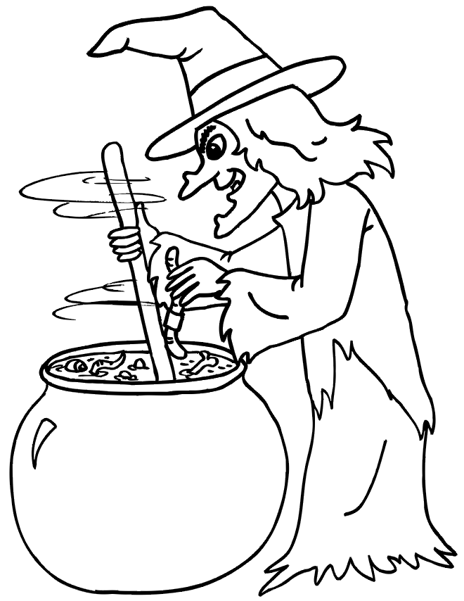 simple witch coloring pages - photo #20